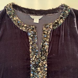 Garnet Hill silk and velvet drawstring top